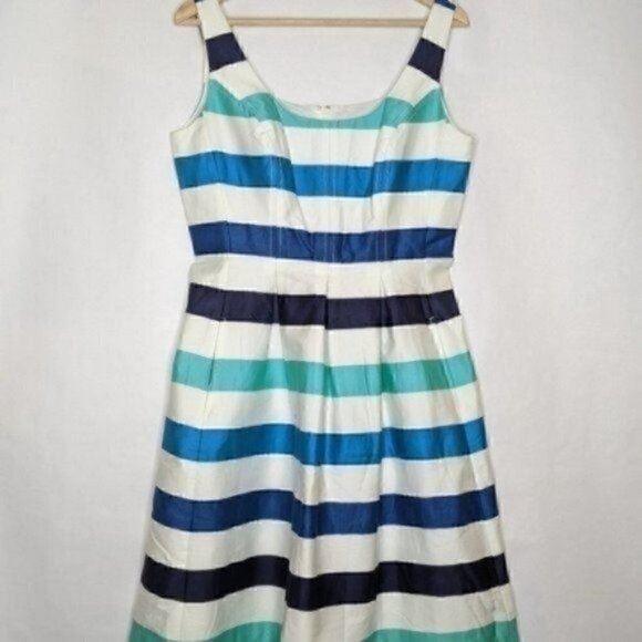 NINE WEST Dress Striped Blue - Picture 3 of 12